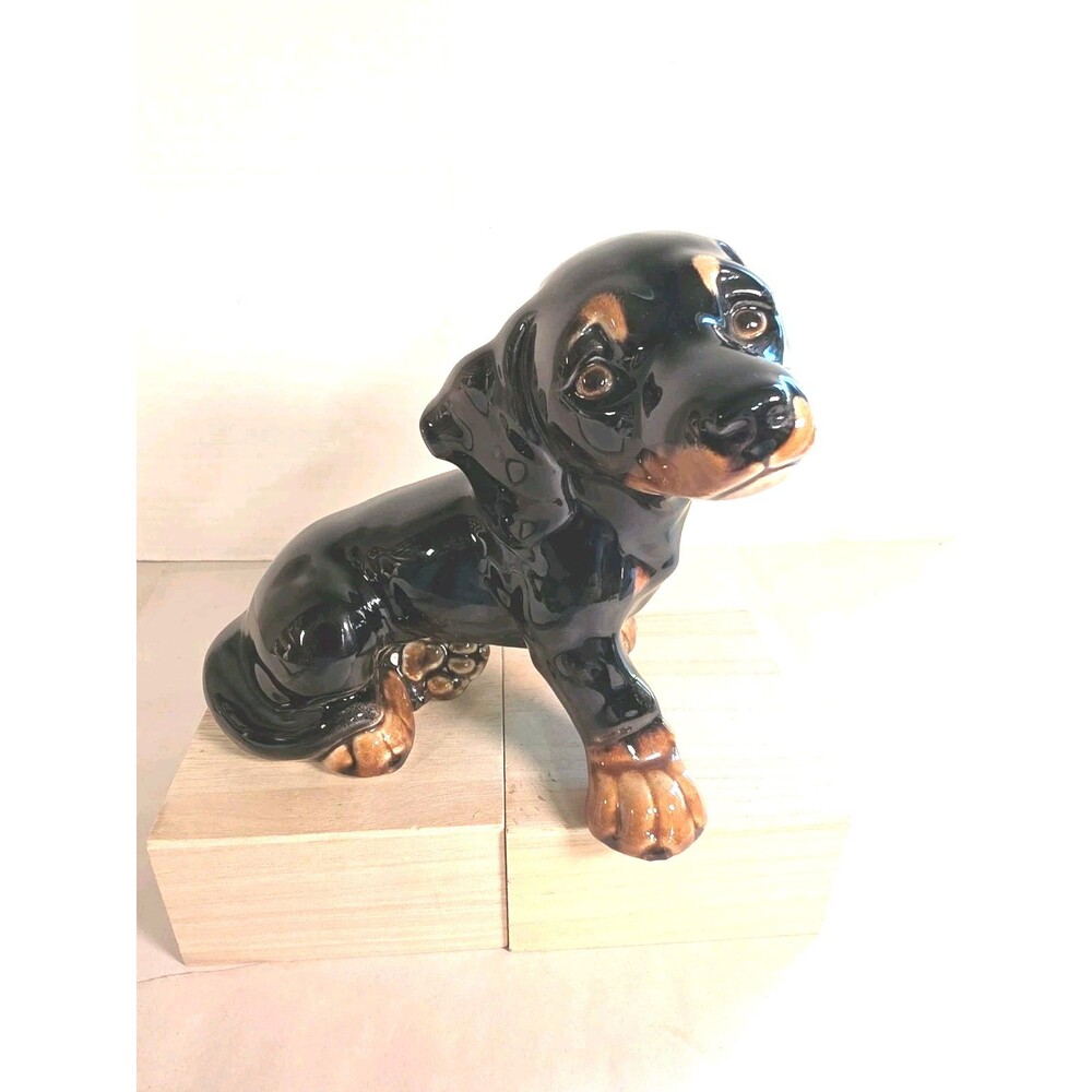 Vintage Goebel Large Black & Tan Dachshund Germany #3003216